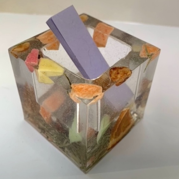 Tutty-Fruity Resin Cube Office Weight - Picture 5 of 5
